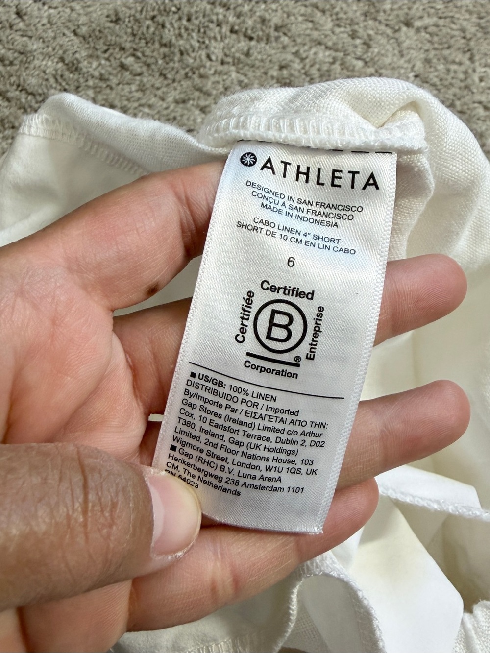 Athleta White Drawstring Linen-Blend Women’s Shorts - Picture 7 of 12